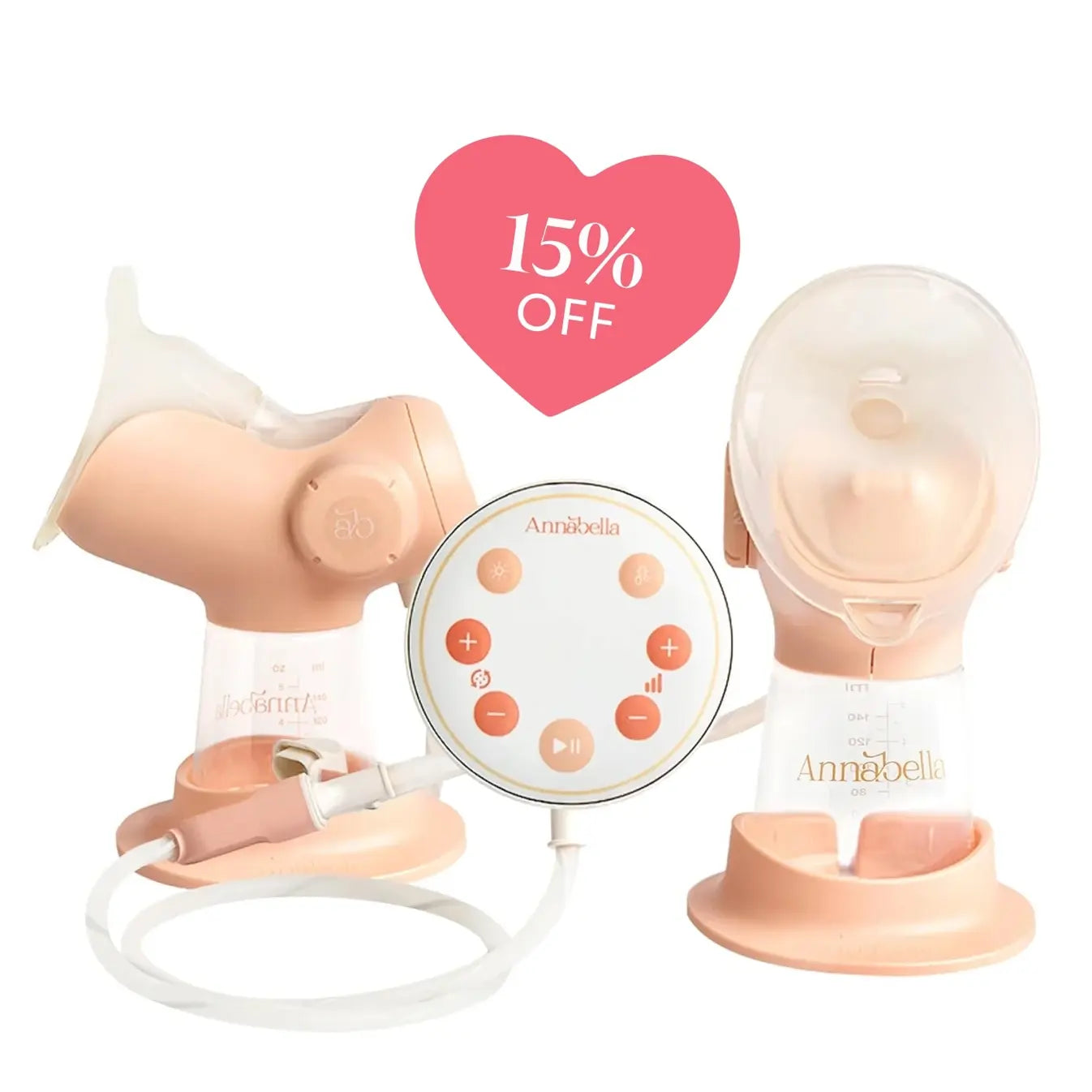 Annabella Double Breast Pump - 18-24mm fit + Free Bra