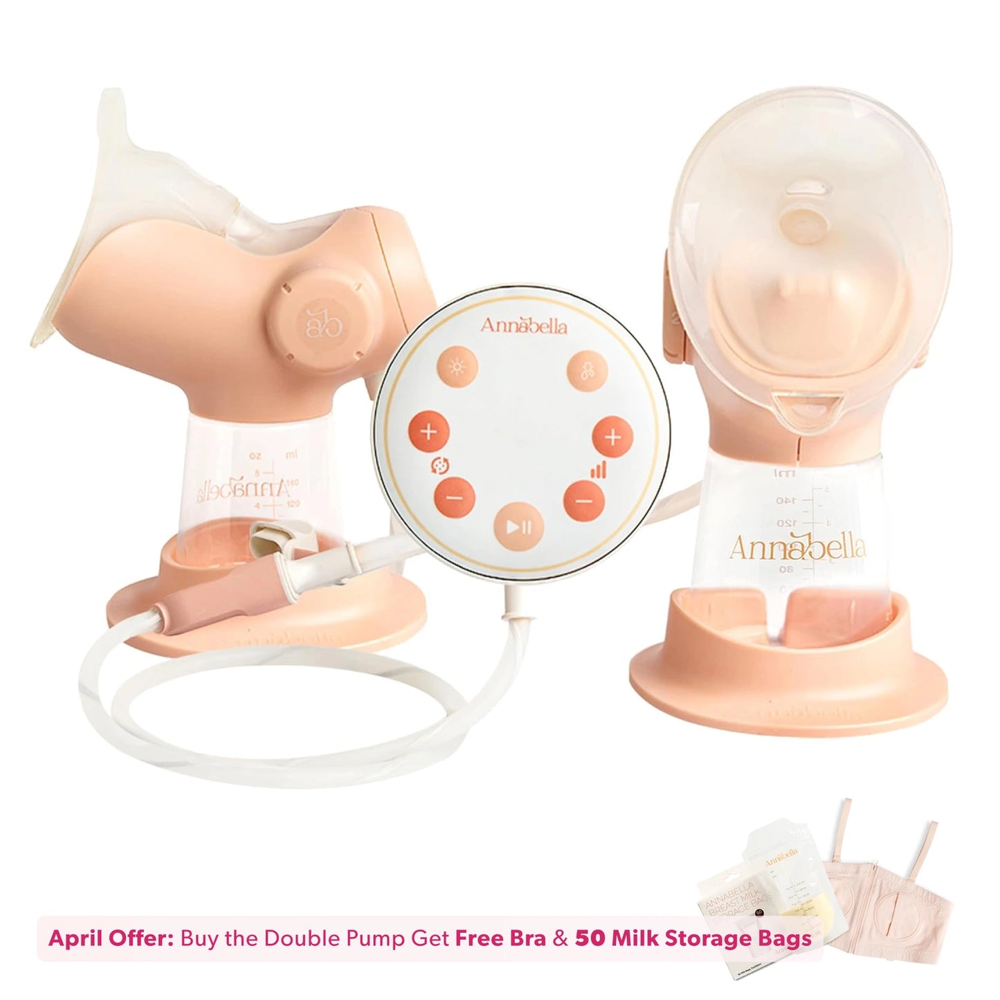 Annabella Double Breast Pump - 18-24mm fit + Free Bra & Milk Bags